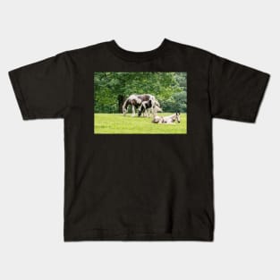 Lazy Grazing Horses Kids T-Shirt